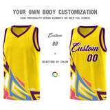 Custom Gold Gradient Graffiti Pattern Sports Uniform Basketball Jersey