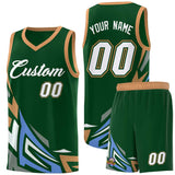 Custom Green Gradient Graffiti Pattern Sports Uniform Basketball Jersey