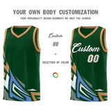 Custom Green Gradient Graffiti Pattern Sports Uniform Basketball Jersey