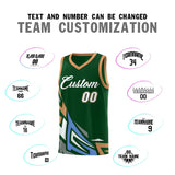 Custom Green Gradient Graffiti Pattern Sports Uniform Basketball Jersey