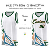 Custom White Gradient Graffiti Pattern Sports Uniform Basketball Jersey