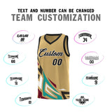 Custom Old Gold Gradient Graffiti Pattern Sports Uniform Basketball Jersey