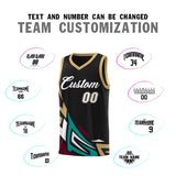 Custom Black Gradient Graffiti Pattern Sports Uniform Basketball Jersey