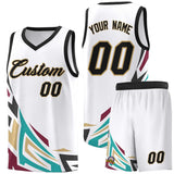 Custom White Gradient Graffiti Pattern Sports Uniform Basketball Jersey