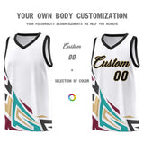 Custom White Gradient Graffiti Pattern Sports Uniform Basketball Jersey
