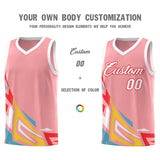 Custom Light Pink Gradient Graffiti Pattern Sports Uniform Basketball Jersey