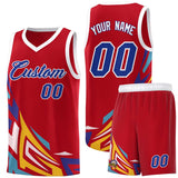 Custom Red Gradient Graffiti Pattern Sports Uniform Basketball Jersey