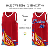 Custom Red Gradient Graffiti Pattern Sports Uniform Basketball Jersey
