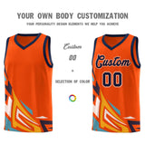 Custom Orange Gradient Graffiti Pattern Sports Uniform Basketball Jersey