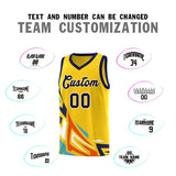 Custom Gold Gradient Graffiti Pattern Sports Uniform Basketball Jersey