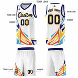 Custom White Gradient Graffiti Pattern Sports Uniform Basketball Jersey