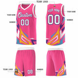 Custom Pink Gradient Graffiti Pattern Sports Uniform Basketball Jersey