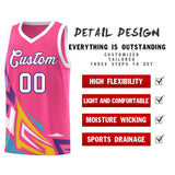 Custom Pink Gradient Graffiti Pattern Sports Uniform Basketball Jersey