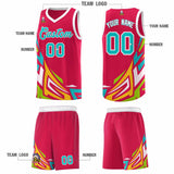 Custom Red Gradient Graffiti Pattern Sports Uniform Basketball Jersey