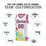 Custom White Gradient Graffiti Pattern Sports Uniform Basketball Jersey