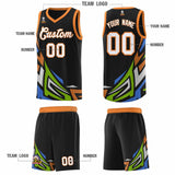 Custom Black Gradient Graffiti Pattern Sports Uniform Basketball Jersey