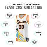 Custom White Gradient Graffiti Pattern Sports Uniform Basketball Jersey
