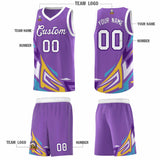 Custom Light Purple Gradient Graffiti Pattern Sports Uniform Basketball Jersey