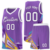 Custom Light Purple Gradient Graffiti Pattern Sports Uniform Basketball Jersey