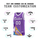 Custom Light Purple Gradient Graffiti Pattern Sports Uniform Basketball Jersey