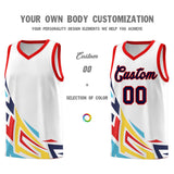 Custom White Gradient Graffiti Pattern Sports Uniform Basketball Jersey