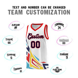 Custom White Gradient Graffiti Pattern Sports Uniform Basketball Jersey