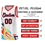 Custom White Gradient Graffiti Pattern Sports Uniform Basketball Jersey