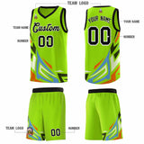 Custom Neon Green Gradient Graffiti Pattern Sports Uniform Basketball Jersey