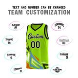 Custom Neon Green Gradient Graffiti Pattern Sports Uniform Basketball Jersey