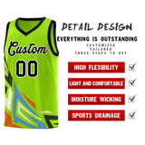 Custom Neon Green Gradient Graffiti Pattern Sports Uniform Basketball Jersey