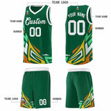 Custom Kelly Green Gradient Graffiti Pattern Sports Uniform Basketball Jersey