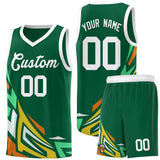 Custom Kelly Green Gradient Graffiti Pattern Sports Uniform Basketball Jersey