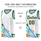Custom White Gradient Graffiti Pattern Sports Uniform Basketball Jersey