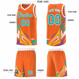 Custom Orange Gradient Graffiti Pattern Sports Uniform Basketball Jersey