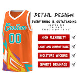 Custom Orange Gradient Graffiti Pattern Sports Uniform Basketball Jersey