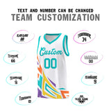 Custom White Gradient Graffiti Pattern Sports Uniform Basketball Jersey