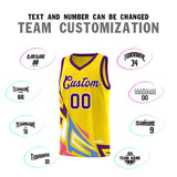 Custom Gold Gradient Graffiti Pattern Sports Uniform Basketball Jersey