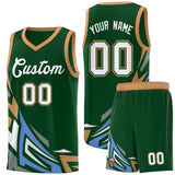 Custom Green Gradient Graffiti Pattern Sports Uniform Basketball Jersey