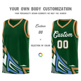 Custom Green Gradient Graffiti Pattern Sports Uniform Basketball Jersey