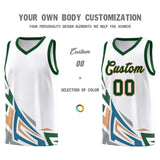 Custom White Gradient Graffiti Pattern Sports Uniform Basketball Jersey