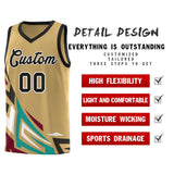 Custom Old Gold Gradient Graffiti Pattern Sports Uniform Basketball Jersey
