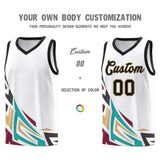 Custom White Gradient Graffiti Pattern Sports Uniform Basketball Jersey