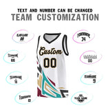 Custom White Gradient Graffiti Pattern Sports Uniform Basketball Jersey