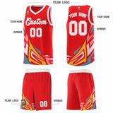 Custom Red Gradient Graffiti Pattern Sports Uniform Basketball Jersey