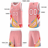 Custom Light Pink Gradient Graffiti Pattern Sports Uniform Basketball Jersey
