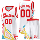 Custom White Gradient Graffiti Pattern Sports Uniform Basketball Jersey