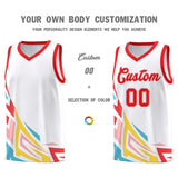 Custom White Gradient Graffiti Pattern Sports Uniform Basketball Jersey