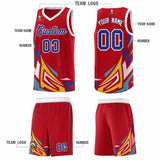 Custom Red Gradient Graffiti Pattern Sports Uniform Basketball Jersey