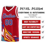 Custom Red Gradient Graffiti Pattern Sports Uniform Basketball Jersey