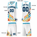 Custom White Gradient Graffiti Pattern Sports Uniform Basketball Jersey